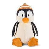 Kuschelig weich: Plüsch-Pinguin Peppi hat schwarz-weißes, super weiches Fell aus hochwertigem NICI-Plüsch und trägt ein orange-weiß gesteiftes Mützchen. Die süßen Knopfaugen des Schmusetiers erwärmen jedes Herz in der kalten Jahreszeit