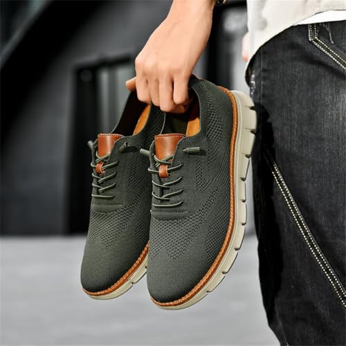 Mens Casual Dress Shoes,Breathable Lightweight Sports Shoes Mesh Shoes,Oxfords Lace Up Business Walking Shoes4