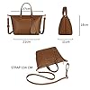 CRAZYCHIC - Petit Sac à Main Femme Simili Cuir PU - Sac Shopping Porté Epaule Bandoulière - Besace Sacoche Cabas Fourre-Tout Petite Taille Forme Trapèze - Sac Ville Elégant Dame Fille - Marron Camel #5