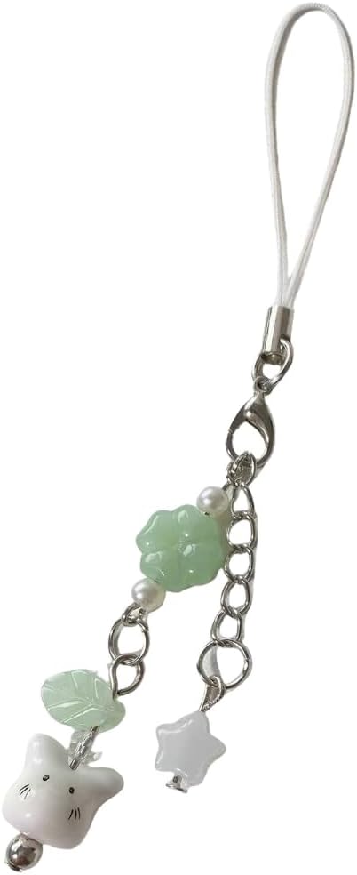 Fashionable Handmade Beaded Rabbits Phone Lanyard Unique Designs Keyring and Bag Decoration for Youth Daily Casual Use