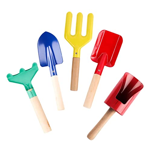 HIAKDOFT 5piezas Kit De Herramientas De Jardinería Pala Rastrillo y Mango Antideslizante Diseño Ergonómico para Flores