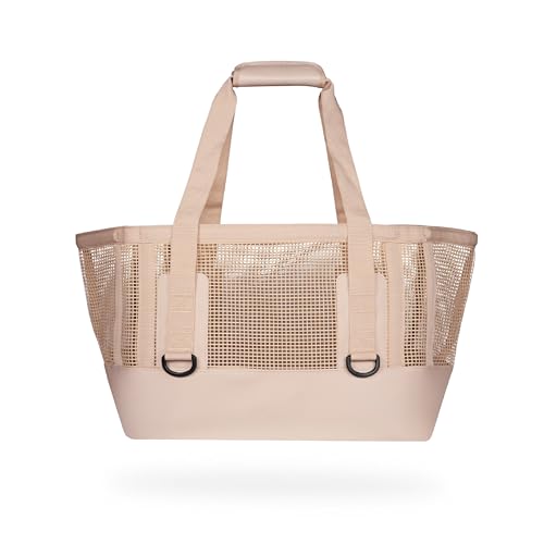MISSION Boat Gear CASSI Boat Bag, Waterproof Bottom Mesh Beach Bag, Heavy-Duty Outdoor Tote for Boat, Beach, Grocery, Travel & Pool, Premium Marine Gear Carryall (50 Liter, Sandstone)