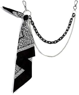 GUSTAVE® Streetwear Pants Chain with Bandana, Fashion Dual Layered Hip, Clip-On Metal Jean Chains with Lobster Clasps for ... Price In India