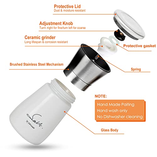 Salt And Pepper Grinder Set Stainless Steel Farmhouse Salt Pepper Grinder Adjustable Coarseness Sea Salt Grinder Pepper Mill Refillable With Funnel For Kitchen Home Barbecue #TOP3