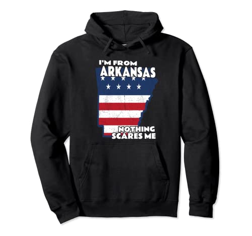 Atrapado Soy de Arkansas Home State AR Nada me asusta Sudadera con Capucha