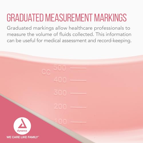Image of Dynarex Bedside Plastic Graduated Emesis Basin - Measures and Collects Fluids - No DEHP Or Natural Rubber Latex - 9 inch, 500 cc Capacity, Case of 250