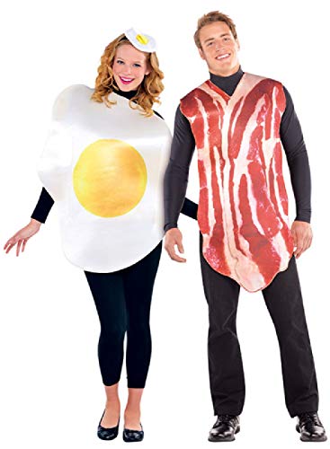 Couples Ladies And Mens Bacon & Egg Breakfast Food Fun Novelty Fancy Dress Costume Outfits