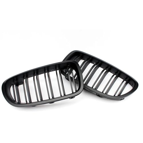 Rejilla frontal para E81 E87 E82 E88 2007-2011, parrilla negra de doble línea para coche 5