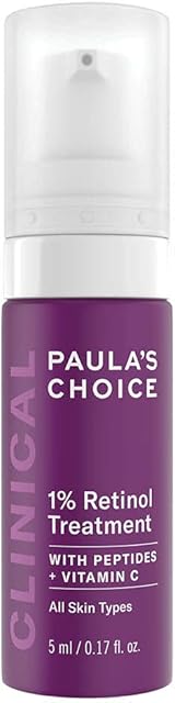 Paula's Choice CLINICAL 1% Retinol Kuracja - Przeciwstarzeniowe & Ujędrniający Twarz Serum Wygładzenie Drobnych Linii & Zmarszczek - z Witaminą C & Peptydy - Wszystkie Rodzaje Skóry - 5 ml