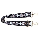 Bandoulière réglable : deux fermoirs métalliques sont fixés aux extrémités de la bandoulière, robuste et durable, bandoulière de rechange pour sac bandoulière