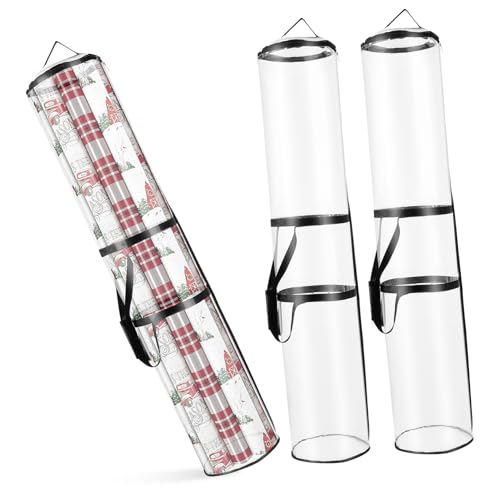 ARTIBETTER Wrap Organizer Storage Bag 2 Pcs PVC Roll Paper Storage Wrapping Paper Holder