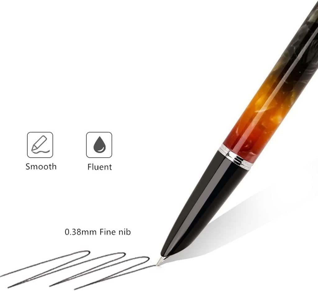 Pluma estilográfica Plumas Pluma estilográfica Premium Pluma estilográfica de acrílico de cristal Pluma fina de 0,38 mm Escritura Caligrafía Plumas Papelería Oficina Material escolar