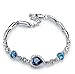 Produktbild ixiqi Jewelry "Heart of the Ocean" Herz blau Kristall Infinity Love weiß vergoldet Silber Farbe Armband Geschenke Geschenk für Frauen mit Geschenk Box