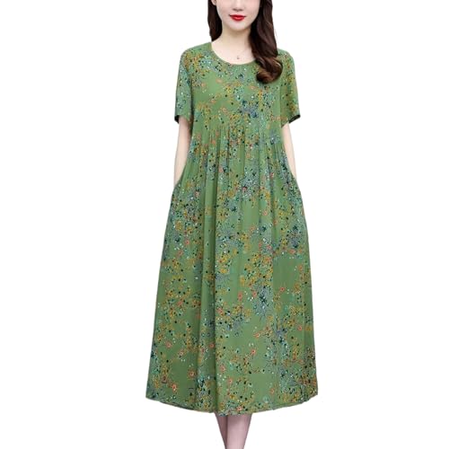 Robe d'ete decontractee pour femme a manches courtes et col rond