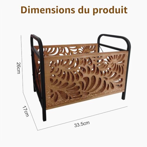 JurciCat 33.5 X 26 X 17 Cm Porte Revue Magazines Porte Revues En Bois Étagère À Livres Collecteur de Magazines Panier de Multifonctionnel Rangement Pour Bureau La Maison Et Le Salon – vue 2