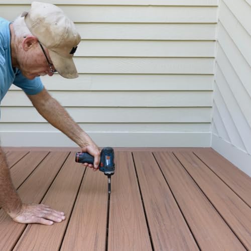 100 Stück WPC Dielen Clips, 6 mm Befestigungsclips aus Kunststoff für WPC Terrassendielen, verdeckte T-Clip-Befestigung + Edelstahlschrauben + Bit, Set für terrasenboden