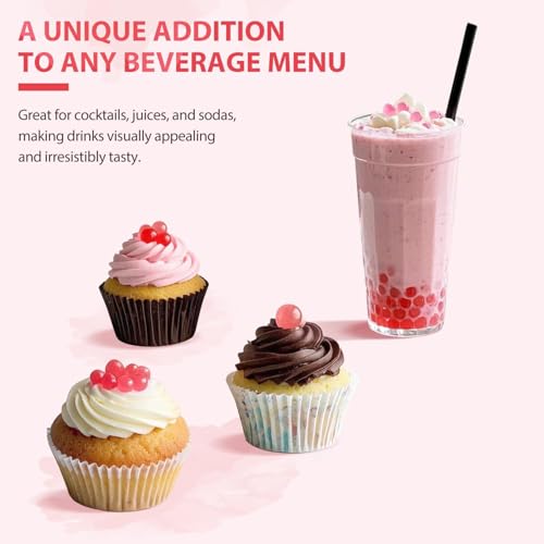 Image of Soeos Popping Boba, Bursting Juice Balls for Drinks and Desserts, Premium Bubble Tea Toppings (6.6 lbs (3 kg), Peach)