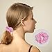 80 Pieces Satin Scrunchies Bulk, Solid Color Elastic Hair Bands Silky Ponytail Holder for Women Girls Kids Hair Accessories (Pink)