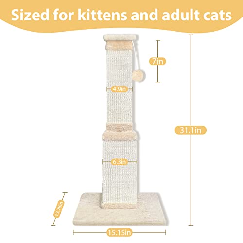 image for AGYM Cat Scratching Post, 32 Inch Cat Scratching Post for Large Cats, 