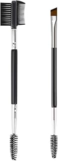 2 قطعة - فرشاة حواجب بزاوية مزدوجة الاطراف، مشط رموش بـ3 رؤوس، اداة تجميل لتشكيل رموش الحواجب
