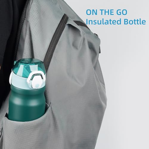 Image of Konokyo 18 oz Insulated Stainless Steel Sports Water Bottle with Straw Lid