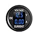 YGL 12V Moto Voltmètre Numérique LED étanche，6V-48V DC Voltmètre Courant pour Voitures Motos Camions Bateaux Yachts(Bleu)