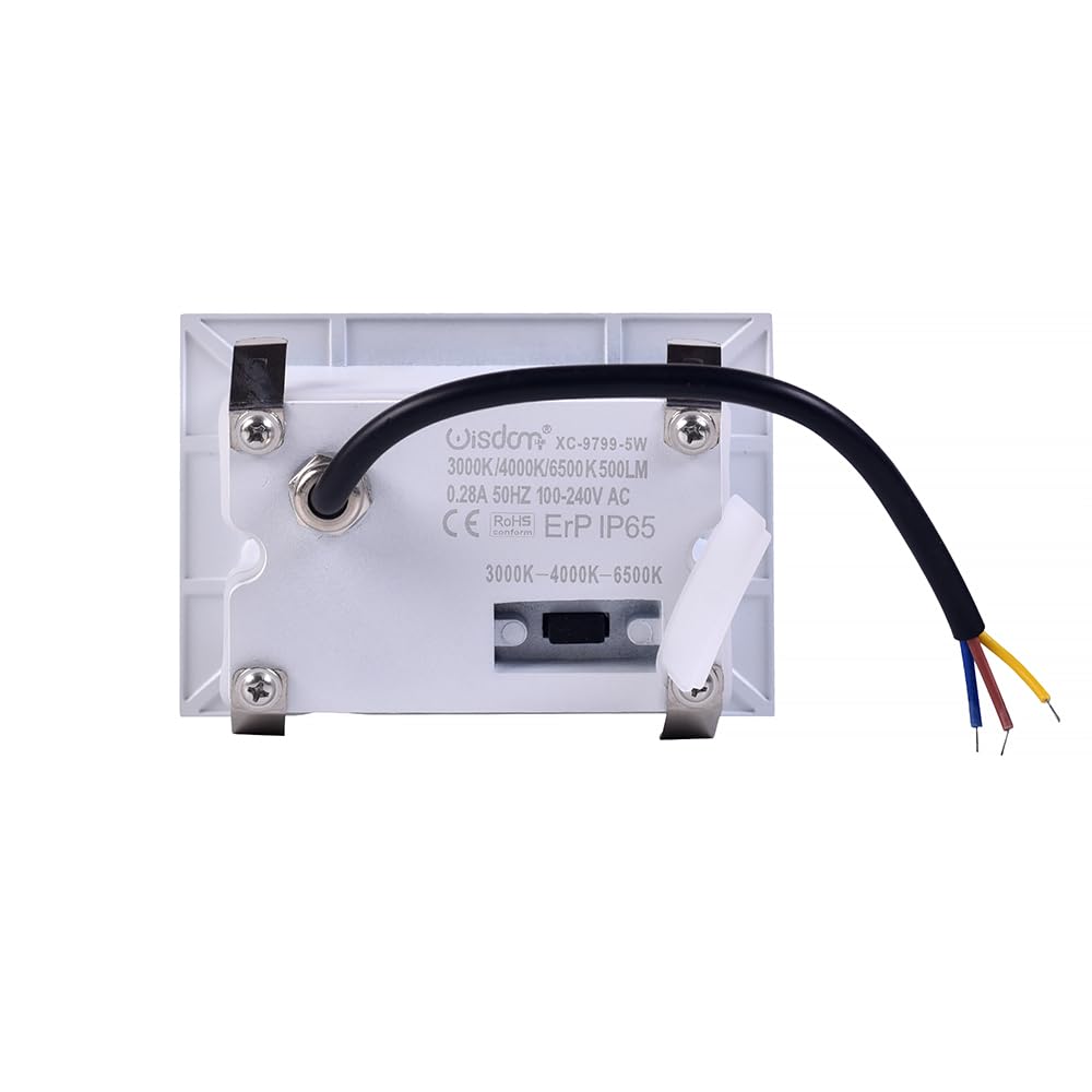 Kit 10 Faretti segnapasso da esterno lampada da muro luce cct bianco caldo bianco naturale freddo IP65 LED 5w 300 Lumen ad incasso per scatola cassetta 503 scale giardino viale gradini (Bianco)