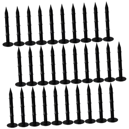 GALPADA 100piezas Clavo De Tierra Negro Estacas De Jardinería De Plástico para Jardín Clavos para Césped Estacas De Anclaje para Césped Jardín
