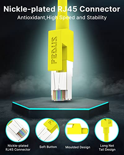 Image of FEDUS Cat6 Ethernet Cable, 50 Meter High Speed 550MHZ / 10 Gigabit Speed UTP LAN Cable, Network Cable Internet Cable RJ45 Cable LAN Wire, Patch Computer Cord Gigabit Category 6 Wires for Modem, Router