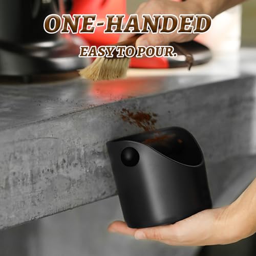 NLONLL Abklopfbehälter für Siebträger Espresso - Abschlagbox Knock Box Kaffeesatz Abschlagbehälter mit Abnehmbarer Geräuschabsorbierender für Kaffeemaschine Kaffee Zubehör (Schwarz, 10 x 11 x 10 cm)
