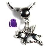 Dave The Bunny Flying Pig Necklace - Pig Accessories for Women of a Lucky Pig Charm and Flying Pig Gifts Great for a Pig Valentine or Nice Pig Jewelry for Women and Men