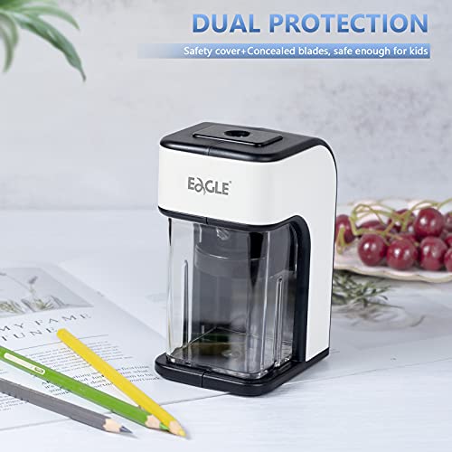 Eagle Electric Pencil Sharpener, Heavy Duty Helical Blade, Auto-Stop Safety Feature, Large Shaving Holder, Powered By Ul Approved Adapter, For Home, Office Or Classroom Use #TOP1