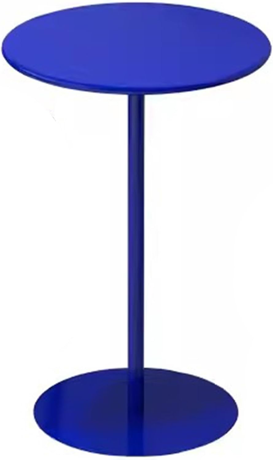 Bistro Table Round Kitchen Breakfast Bar Table, Small Counter Pub Desk Cocktail High Table with Metal Top and Stable Base, Easy Assembly, Blue