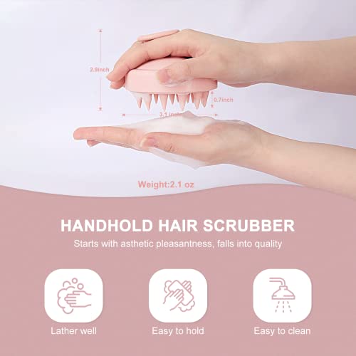Aimike Scalp Massager Shampoo Brush, Scalp Scrubber W/Soft Silicone Bristles, Scalp Brush/Exfoliator For Washing Hair, Dandruff Removal & Hair Growth Stimulator, Hair Scrubber On Wet Dry Hair - Pink #TOP2