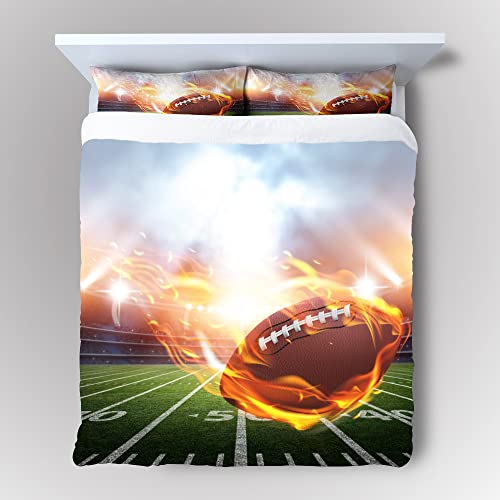 Parure de lit rugby en microfibre avec housse de couette 200x200