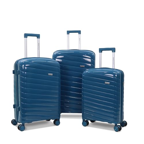 Image of Sarjah Polypropylene Suitcase Trolley Bag Set of 3 | TSA-Type Lock | TSA-Type Lock, 360 Dual Spinner Wheels, Aviation-Grade Telescopic Handle, Matte-Gloss Finish