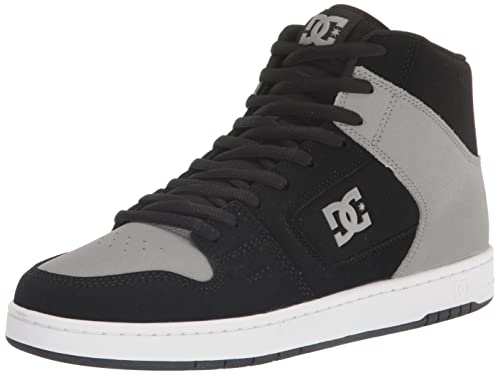 DC Men's Manteca 4 Hi High Top Casual Skate Shoe Sneaker, Black/Grey, 3.5