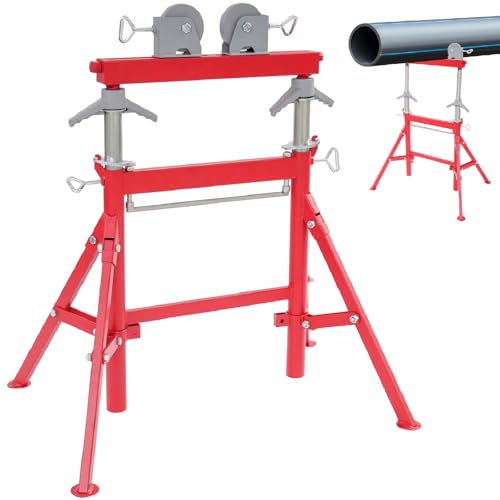 Pinelicorn Pipe Stand With Roller Head, 29"-43" Adjustable Height 2500LB Capacity, Roller Pipe Stand For Welding, Tube Pipe Roller Support Suitable For 2-35.5 Inches Pipes For Construction Industry