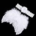 Gankmachine Ángulo bebé recién Nacido ala de la Pluma y de la fotografía Venda de la Flor Prop Traje Ropa para bebé Traje,Blanco,como se Muestra