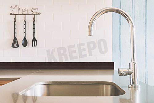 Image of KREEPO Waterproof Waist Line Wall Sticker Self Adhesive Baseboard Wallpaper Border Roll Decals Home Decor Film (Size 4Inch x 10m) (Wood-7)