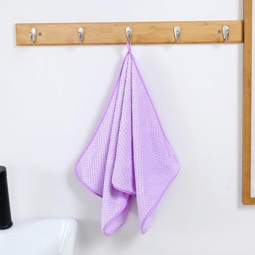 Image of LINEAR Microfiber Hand Towel /Highly Absorbent Hand Towels for Bathroom /Soft Hand Microfiber Face Towel /Towel for Men, Women,Gym (SIZE-75x35) (Purple)