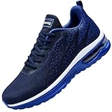 JARLIF Men's Lightweight Athletic Running Shoes Breathable Sport Fitness Gym Jogging Sneakers (Size 9.5, Darkblue)