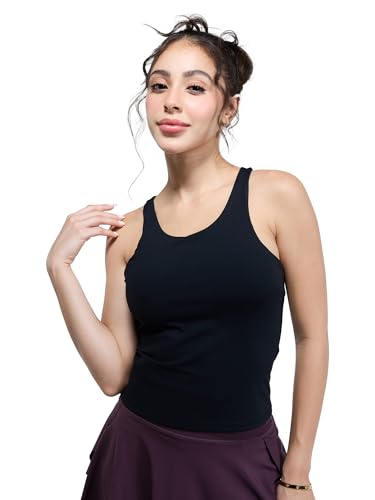 Image of CAVA Racerback Tank for Women | Built-in Bra, Racerback Design, Breathable Fabric, Stretchable Fit | Activewear for Yoga, Gym & Everyday
