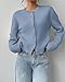 URMSPCL Cardigan Sweaters for Women Button Down Cropped Lightweight Cute Fall Fashion 2026 (Light Blue,M)