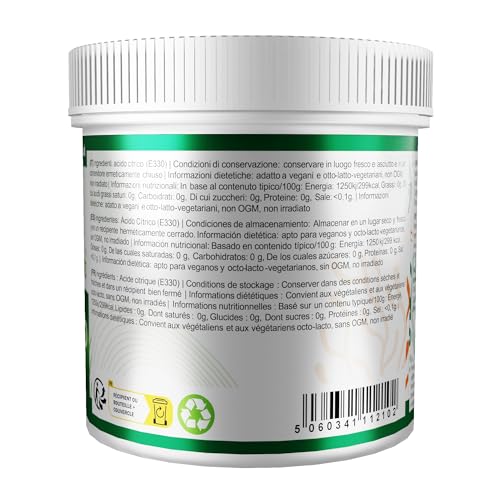 Citric Acid Powder 250g Premium Quality - Vegan, Non-GMO, Non-Irradiated - Recyclable Container - Image 2