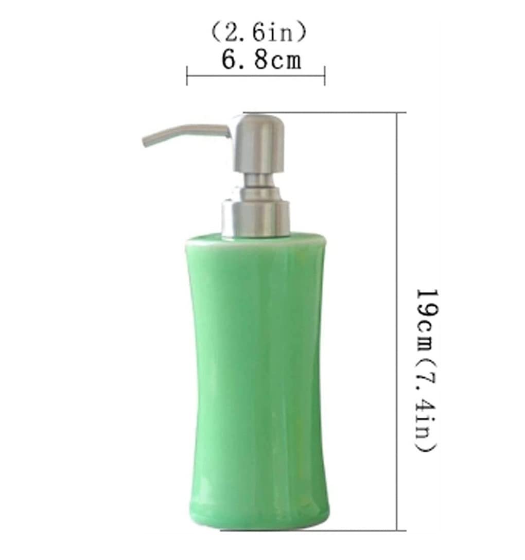 Dozownik mydła, balsam do prysznica, ceramiczna pompka do płynu, nowoczesna, napełniana butelka do naczyń, niebieska - 280 ml, niebieska - 280 ml,Blue-280ml
