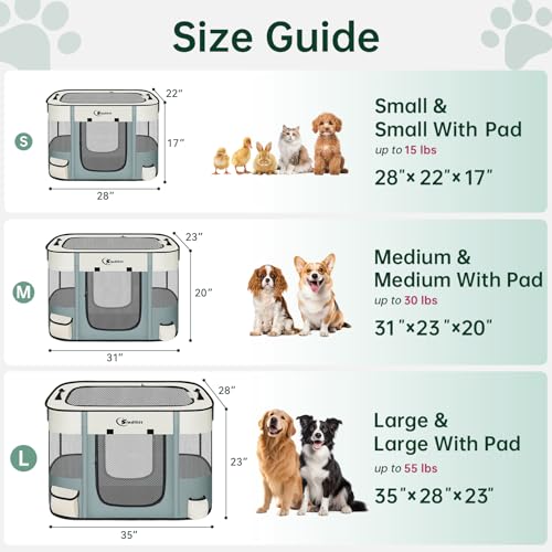 Siedihit 35" Dog Playpen,Cat Puppy Pen, Pet Portable Crate Indoor Outdoor by Siedihit - Used condition - Image 2