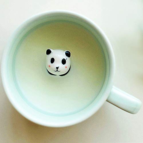 Panda Cup Bottom Animal Stereo Coffee Mug, 2Pcs Ceramic Milk Cup With Spoon, Drinking Cup | Unique & Fun Way Of Drinking Your Favourite Beverage, 8 Oz #TOP1