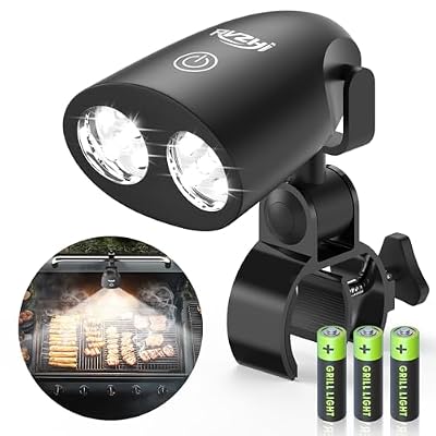 RVZHI Grill Light BBQ Accessories: 2025 Upgraded 10 LEDs Bright Outdoor Grill Light - Flexible Rotation Adjustable C-clamp Smoker Grilling Accessories - Christmas Grilling Gifts for Men Dad Husband