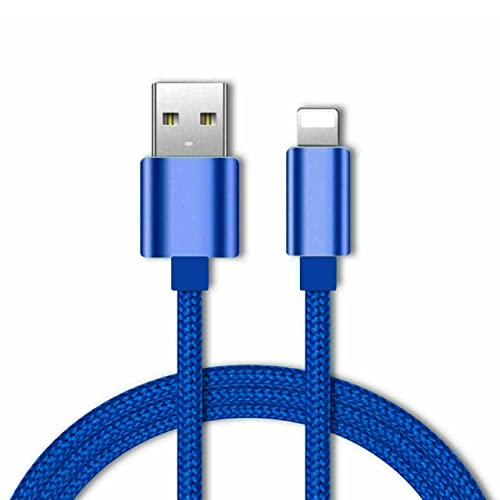 AA-TECH Blue Red iPhone Charger Cable, iPhone Charger Braided Long iPhone Charger Lead USB Fast Charging Cable Compatible with iPhone 11/Pro/Xs Max/X/8/7/Plus/6S/6/SE/5S iPad and More (3 Meter, Blue)